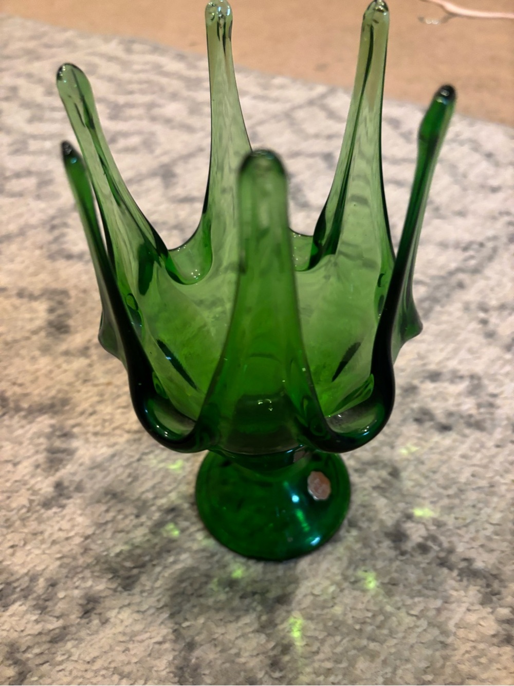 Vintage mid century modern green finger art vase